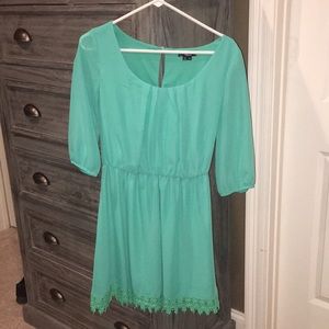 Cute Teal Lace Dress